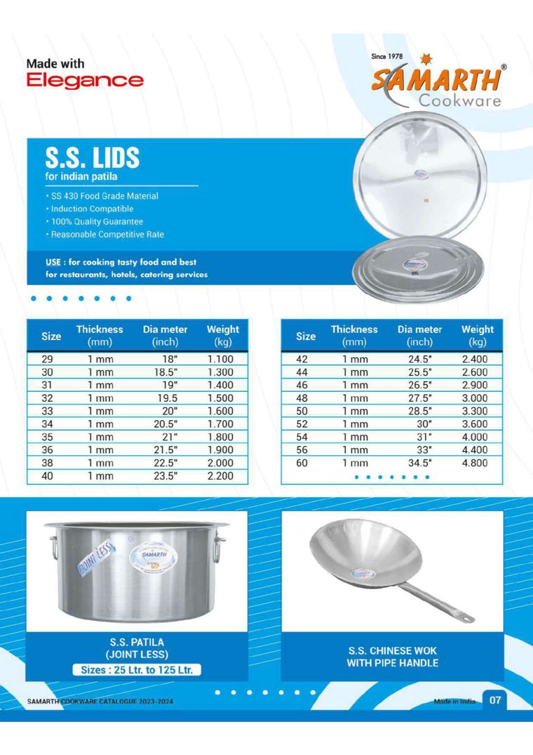 Samarth Cookware catalogue, page 8 of 10