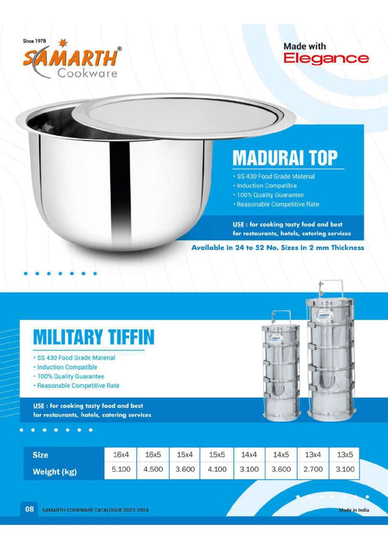 Samarth Cookware catalogue, page 9 of 10