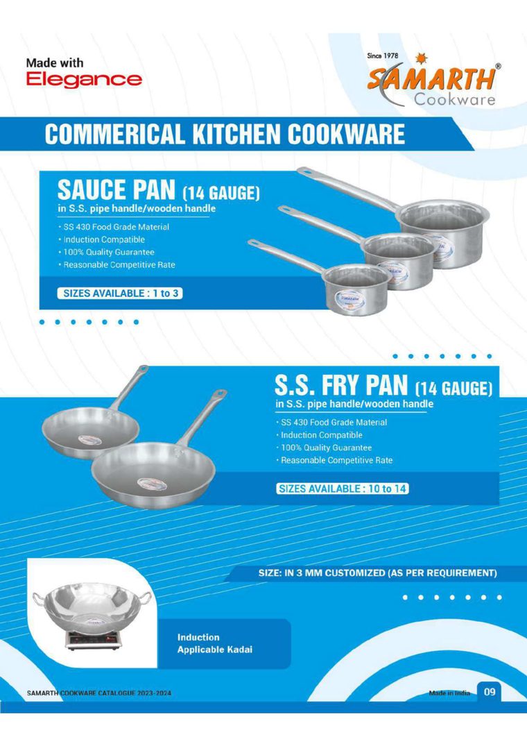 Samarth Cookware catalogue, page 10 of 10
